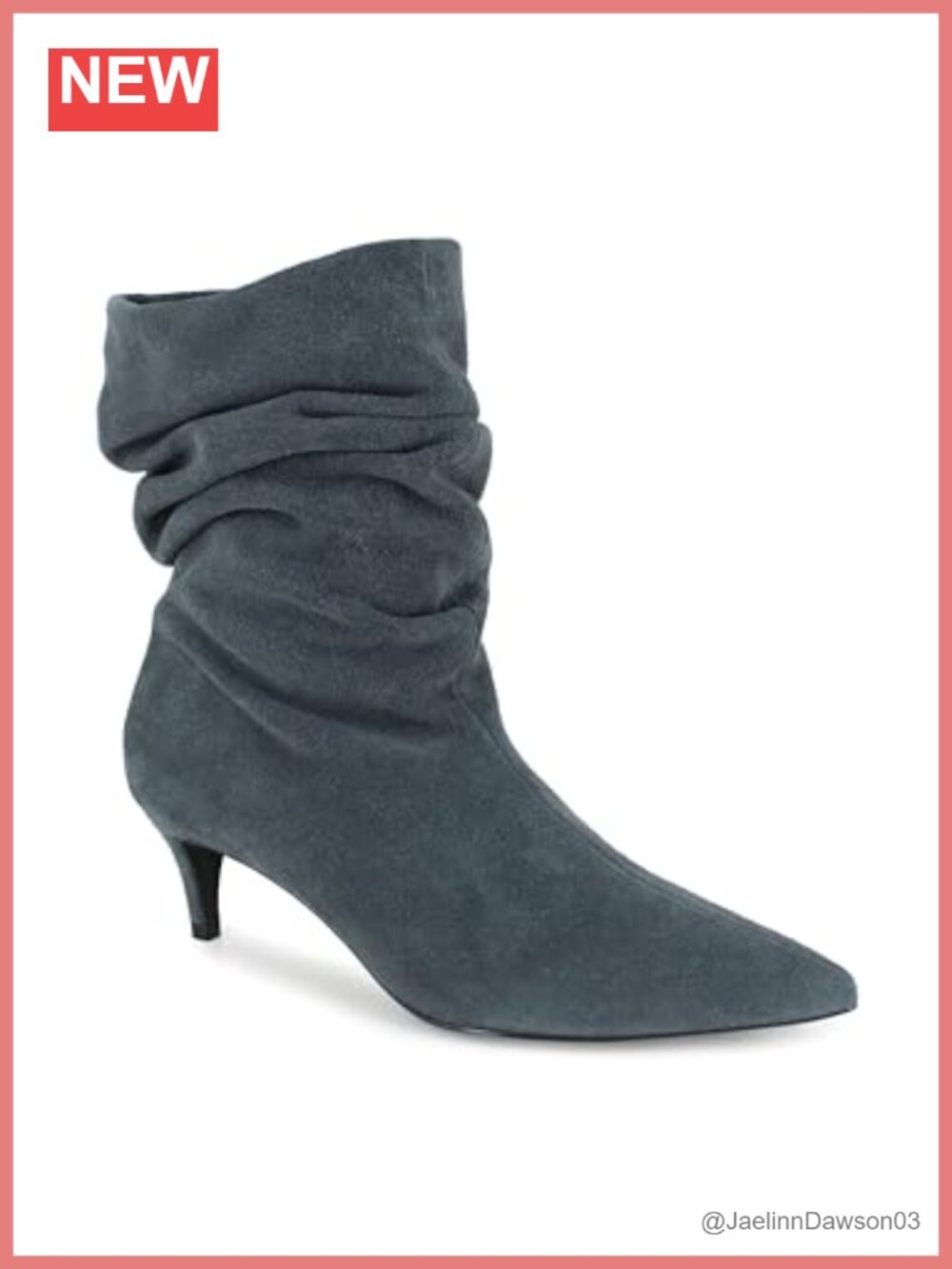 Kenneth Cole New York Suede Mid-Calf Boots Women Pull-On Kitten Heel Fashion